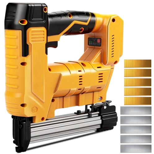 Pistolet à ongles 18GA compatible avec batterie Dewalt 20 V, cloueuse Brad sans fil 2 en 1, agrafeuse électrique, 500 clous et 500 agrafes incluses pour l'amélioration de la maison, le travail du bois
