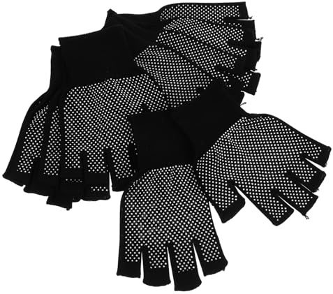 HOMSFOU 5paare Halbfingerhandschuhe Für Herren Rutschfest Touchscreen-kompatibel Winter-arbeitshandschuhe Atmungsaktiv Leicht Für Outdoor-aktivitäten Und Autofahren