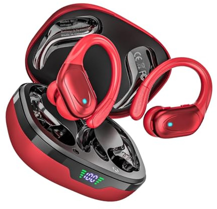 HAOYUYAN Écouteurs sans Fil Bluetooth 5.3 80 Heures d'écoute étanches IPX7 avec Affichage LED, Suppression du Bruit, Ajustement sûr pour la Course à Pied/Salle de Sport