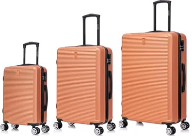 CELIMS - Set Maletas Rígidas 3 Piezas | Cabina + Mediana + Grande | 55x35x25 cm + 65cm + 75cm | Juego de 3 Maletas | Coral