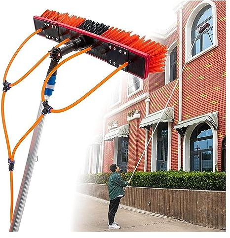 Kit Palo Alimentato ad Acqua con Spazzola Telescopica per Pulizia Efficiente di Pannelli Fotovoltaici e Impianti Solari