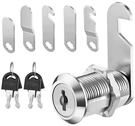 4-Keys Letterbox Lock Plate, 16mm, 18mm, Drawer & Cabinet Lever Locks for Letterboxes & Lockers, Security Cabinet Lock with Key for Cupboard, Furniture, Cabinet, Mailbox, Drawer, Household, Office