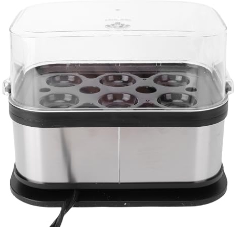 GOWENIC Rapid Egg Cooker Elektrisk, 6-kapacitets Smart Boiled Egg Maker, Mjuk, Medium, Hårdkokt, Poacher, för Hemmakontor (#1)