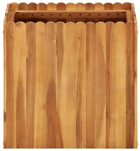 Trädgårdsrabatt av massiv akaciaträ (oljat) 50 x 30 x 50 cm – hållbar och naturlig för grönsaker, örter och blommor – perfekt för små trädgårdar och balkonger