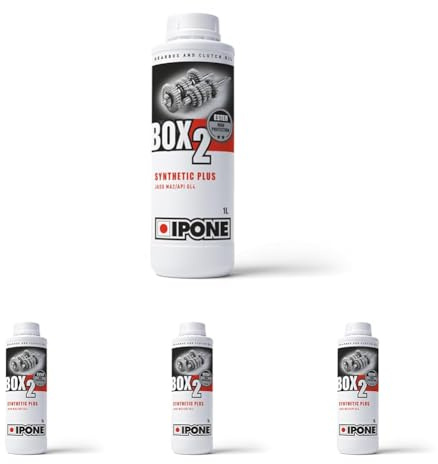 IPONE – Getriebeöl für Motorräder – Box 2 – Teilsynthetisch auf Esterbasis – High Performance – Für Schaltgetriebe mit Nasskupplung – 1 Liter Kanister (Packung mit 4)