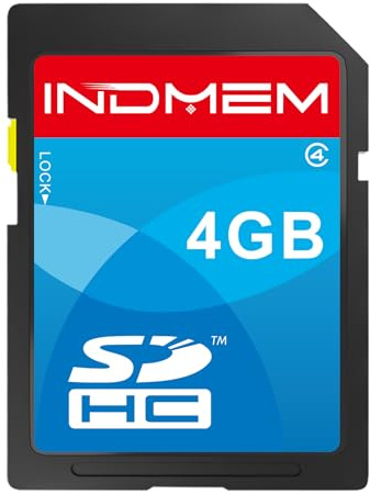 INDMEM - Scheda SD da 4 GB SDHC classe 4 Flash Memory Card 4 GB per fotocamera digitale, 1 confezione