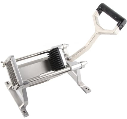 Taglia patatine fritte commerciale, macchina manuale per tagliare le patate con piedini a ventosa per verdure, cipolle e frutta, taglierina a strisce spesse in acciaio inox per uso (6 mm)