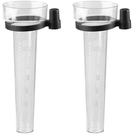 Toyvian Pluviomètre en Plastique 2pcs pour Jardin Extérieur, Tasse à Mesurer Échelle, Robuste et Légère, Recherche Climatique en Milieu Sauvage