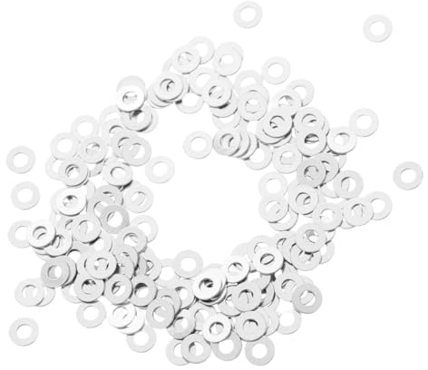 ABOOFAN 600 Unidades Arandelas Planas de Metal y Fácil de Usar para Reparación de Gafas sin Montura, Kit en Color Plata, Ajuste
