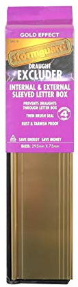 Stormguard Internal & External Sleeved Letterbox Plate Cover Set UPVC or Wooden Doors (Gold)