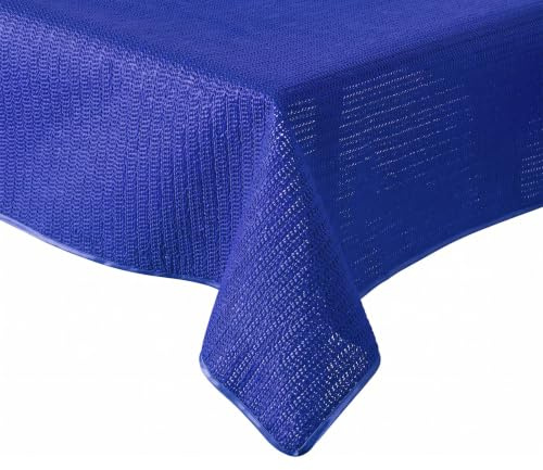 Tischdecke Outdoor Wetterfest - Gartentischdecke Eckig 130x220 cm Blau | Rutschfest, UV-beständig, abwaschbar & bei 30°C waschbar - Weichschaum PVC Tischdecke in 7 Farben
