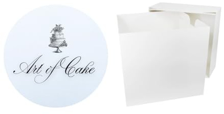 Art of Cake® 10 ROUND MASONITE CAKE BOARD (10MM THICK) AND WHITE TALL CAKE BOX (10X10X10)