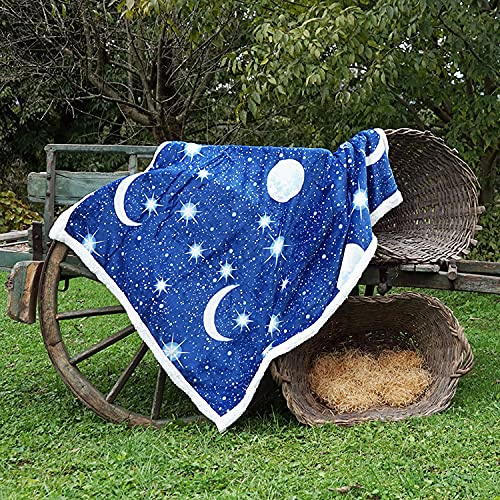 Banzaii Coperta Plaid in Pile Calda e Morbida Microfibra, per Letto e Divano 150x210 cm Universo