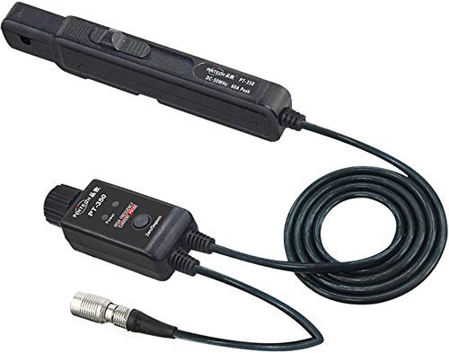 PINTECH Sonde oscilloscope Sonde de courant CA/CC haute fréquence 60 A, 50 MHz, haute précision Sondes de courant pour oscilloscopes avec connecteur BNC, PT-350