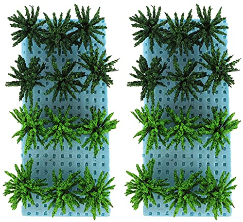 Cabilock 2 Boxen Mixed Modell Bush Bäume Miniatur Vegetation Gruppen Sträucher Bäume Modell Eisenbahn Künstliche Gras Miniatur Wargaming Gelände Modell Eisenbahn Landschaft Wargaming