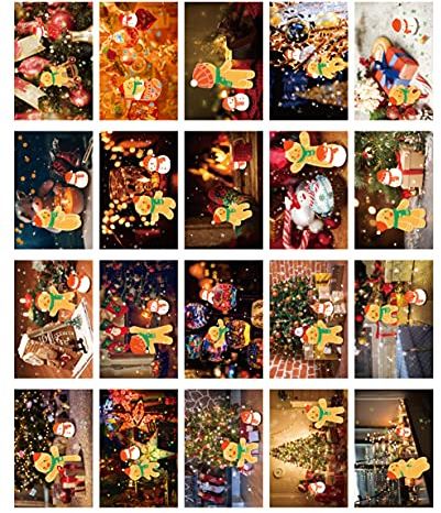 GIVBRO Weihnachtskarten Vintage Winter Weihnachten Weihnachtsmann Lebkuchenmann Antik Postkarten-Set 30 Stück