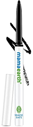 MAMAEARTH Charcoal Black Kajal with Vitamin C & Chamomile, 0.35g