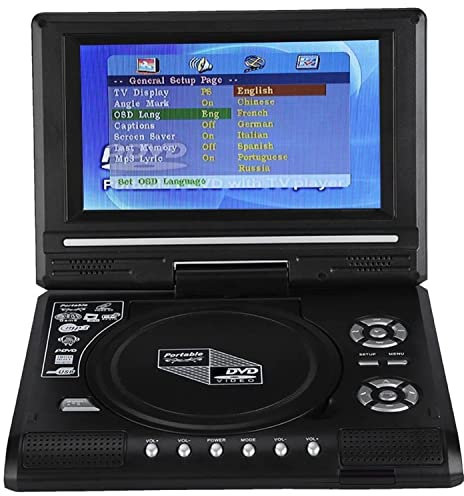 LMEIL Lettore Dvd Portatile Mini TV TV Lettore Dvd da 7,8 Pollici Schermo Girevole con Funzione TV/FM/USB/Gioco Caricabatterie per Auto TV Ricaricabile Gamepad