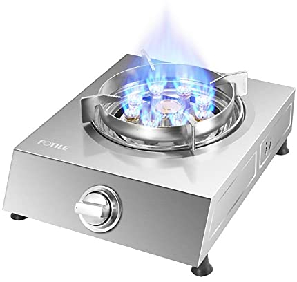 IBOWZ Plaque de Cuisson Gaz Table de Cuisson à gaz Table de Cuisson à gaz,cuisinière Portable en Acier Inoxydable à feu féroce Wok à Neuf cavités de 5,2 KW,avec Protection Contre Les pannes de fla