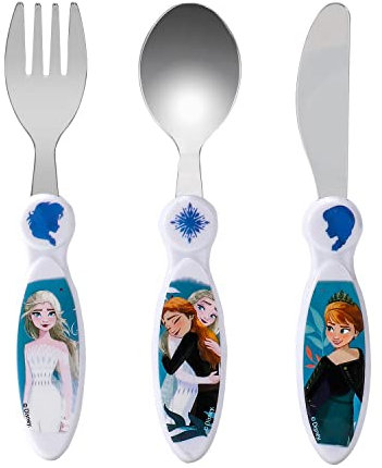 Frozen 2 - Cubertería infantil (3 piezas, cuchillo, tenedor y cuchara)