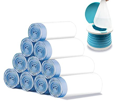 150 Pack Portable Travel Potty Chair Liners Borse Universale con coulisse di addestramento Toilet Seat Potty Bags Sacchetto di pulizia monouso per i bambini Bambini Adulti Animali