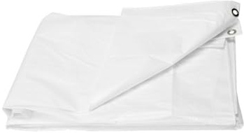 White Tarpaulin Strengthened Waterproof Strong Multipurpose Economic Tarp Sheet 90g/sm - for Farm Garden Garage Leisure Camping (3 x 3 m / 10' x 10')
