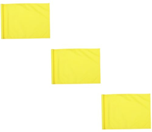 Yardwe 3pcs Yellow Mini Practice Flag Putting Flags for Garden Training Maker Lightweight Tear Resistant Portable