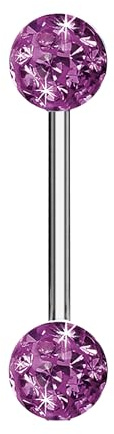 Taffstyle Piercing Barbell Stab mit Multi Ferido Kristall Kugeln