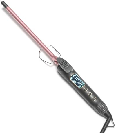 9mm Mini Lockenstab Professional - Kleine Locken 80 ℃ - 230 ℃, LCD Keramischer, Einstellbare Temperatur, Schnelles Aufheizen