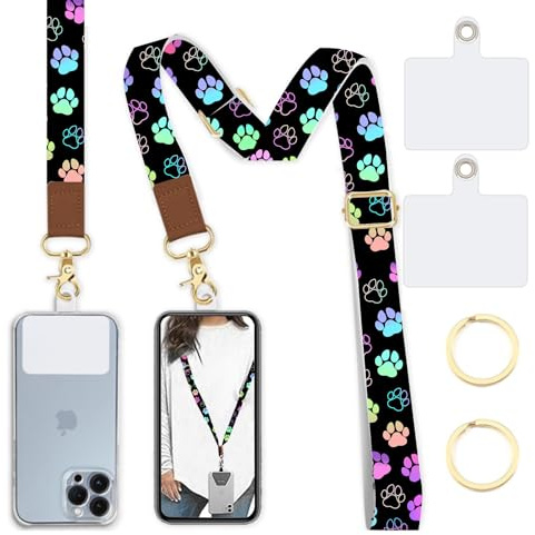 Phone Lanyard Wrist Strap Crossbody Adjustable, Cell Phone Lanyard for Around The Neck Shoulder,Colorful Butterfly Phone Wristlet Strap, Funny Lanyard for Keys Phone Case ID Badges Phone Accessories