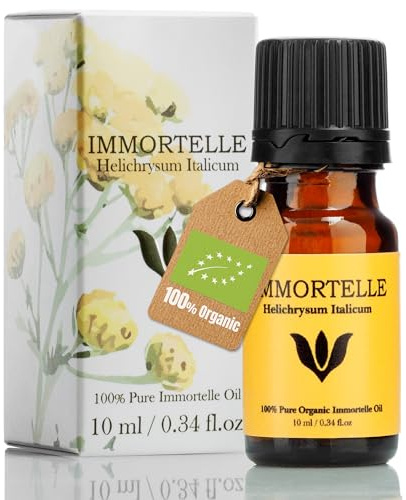 SANICULA Helichrysum Ätherischen Öl - 100% Immortelle Naturreines Ätherisches Öl, 10ml Bio Immortelle Ätherisches Öl | Natürliches, Dampfdestilliertes Ätherische Öle für Hautverjüngung