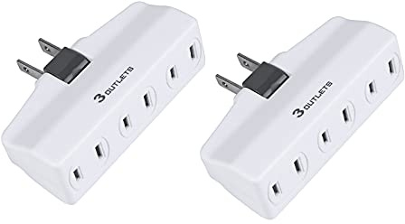 180 Degree Swivel Wall Adapter, 2-Prong Electrical Outlet Splitter, Multiple Plug Expander for Home Travel Office，2 Pack