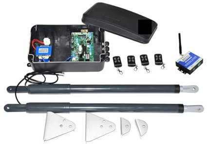 Kit de motorisation télescopique de moteur de porte battante 12VDC 220VAC for Support de porte à Double battant, batterie de secours Y à énergie solaire (Color : Kit8 3G version)