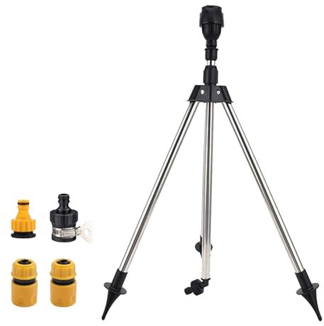 Rotating Tripod Sprinkler, Sprinkler Stand, Standing Remote Sprinkler, Large Garden Watering System with Metal Tripod Base, Water Sprinkler for Hot Summer Days