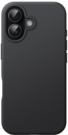 JETech Silikon Hülle für iPhone 16, Schwarz | Seidig Weiches Gefühl, Stoßschutz, Kratzfest, Mikrofaser-Innenfutter