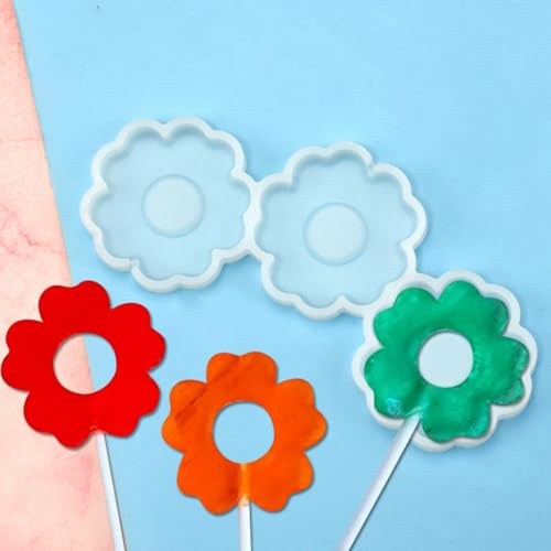 mostsom Lot de 2 moules en silicone en résine époxy en forme de papillon pour sucettes, chocolat, fondant, décoration de gâteau, accessoires de cuisine (fleur E)