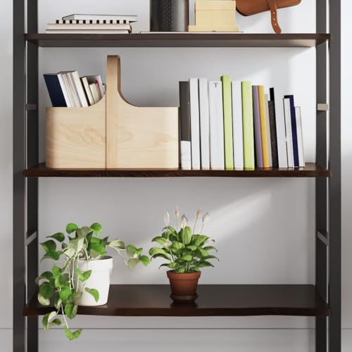 Wandregal Dunkelbraun 100x60x2 cm Massivholz Eiche Behandelt,Rustikales Wandregal aus massivem Eichenholz Vielseitig einsetzbares Badezimmerregal, Ablage für Schreibtisch oder Schrank Aufbewahrung & O