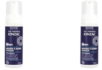 Eau Thermale Jonzac - Mousse à raser fraîcheur - Men - Tous types de peaux, même sensibles - Certifié Bio Cosmos Organic - Flacon de 150 ml (Lot de 2)