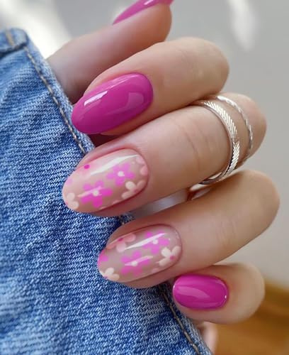 JMEOWIO Nagelfolie Rosafarbene Transparente Blume Gel Nail Nagelfolien Selbstklebend Nagelsticker Uv Härtend Dekoration Nageldesign Zubehör