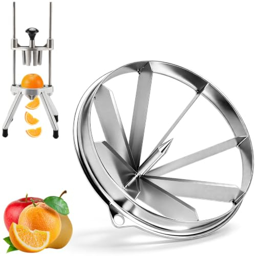 Frukttärningsmaskinsblad, rostfritt stål, avtagbar fruktskärare, citronskärare, fruktskärare för äpplen, päron, apelsiner (8 sektioner)