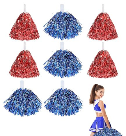 8 Stück Pompons, Pompons Cheerleader, Pompoms Cheerleading, Pom Poms Cheerleading, Cheerleader Pompons, Sportveranstaltungen Tanz Nacht Party Ballspiele Karnevalspartys Verwendet