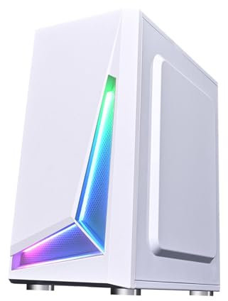 Case Da Gioco ATX, Micro-ATX, ITX Full Tower In Vetro Temperato, Doppi Pannelli In Vetro Temperato, Supporto For GPU Verticale, Raffreddamento Ad Acqua, Modalità RGB(White)