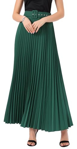 Allegra K Jupe Plissée Longue Taille Haute Élastique Femme