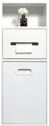 DONGGANSHI Nichos integrados de acero inoxidable con puerta extraíble con cubo de basura para baño, ducha, nicho personalizado junto al inodoro, adecuado para parques y baños públicos, color blanco