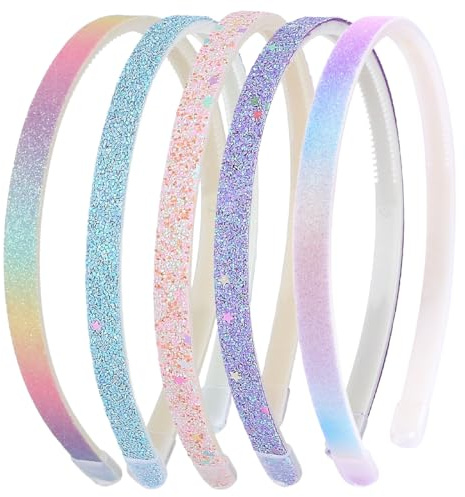 Serre-Tête Enfant Pailletés, Colorés et Mignons Fille Brillants Arcs-en-Ciel Bandeau Cheveux Fille, Accessoires Quotidiens