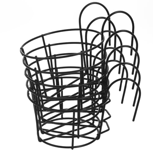 YARNOW 5pcs Balcony Railing Plant Pot Holder, Hanging Flowerpot Rack with Detachable Hooks, Space Saving for Indoor Outdoor Gardening & Home Decor