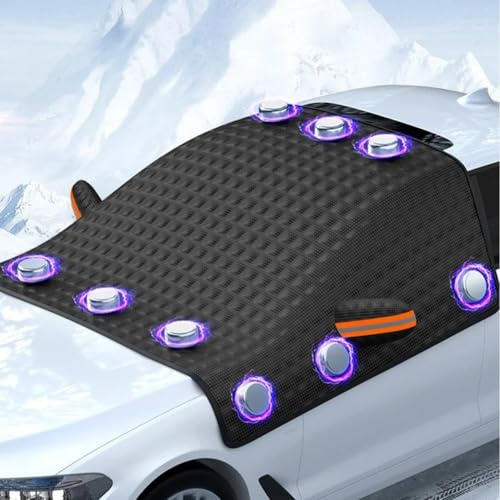 Protector Hielo Parasol Cubierta Nieve Ventana Invierno Coche, Cubierta Nieve Parabrisas Coche Magnético Gran Tamaño, Cubiertas Parabrisas Nieve Anticongelantes, Visera Cristal