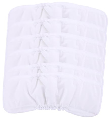 LOORGVEL Bambusfaser Windeleinlagen Waschbare Atmungsaktive Stoffwindelunterlagen 6 Stück Packung Einheitliche Größe Weiß Saugfähige Babywaschlappen Für Säuglinge
