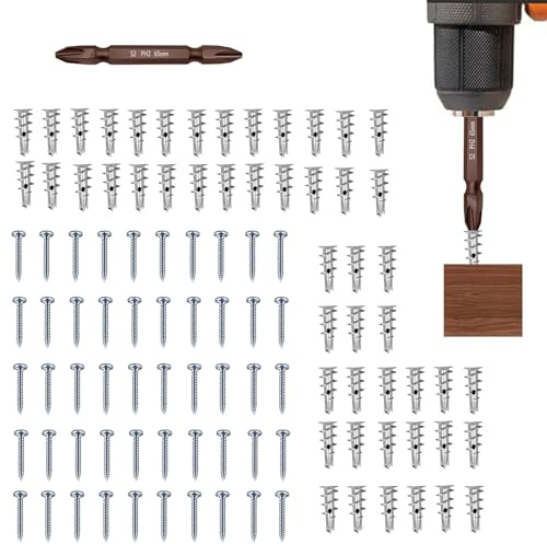 Viti per cartongesso | Chiodi da costruzione con 50 di fissaggio | Viti per costruzione in metallo, per cartongesso in legno, pannello a parete cava per bagno, cucina, cornice per foto