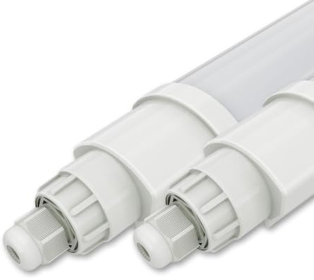 Ledvion 2er Set Feuchtraumleuchte LED 60cm 12W 120lm/W 6500K IP65 | Koppelbar fuer Garage Werkstatt Keller und trockene Innenraeume mit einfacher Montage